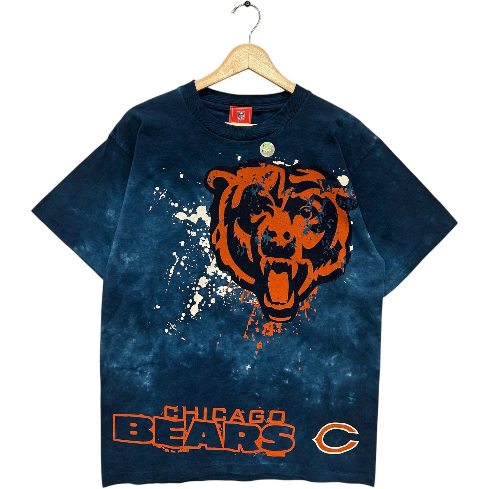 Vintage Chicago Bears Large Bear Tie Dye NFL Tee NWT