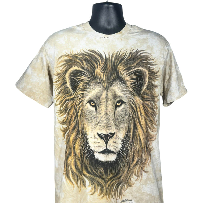 Vintage Liquid Blue Lion Big Print Tie Dye Tee 90s