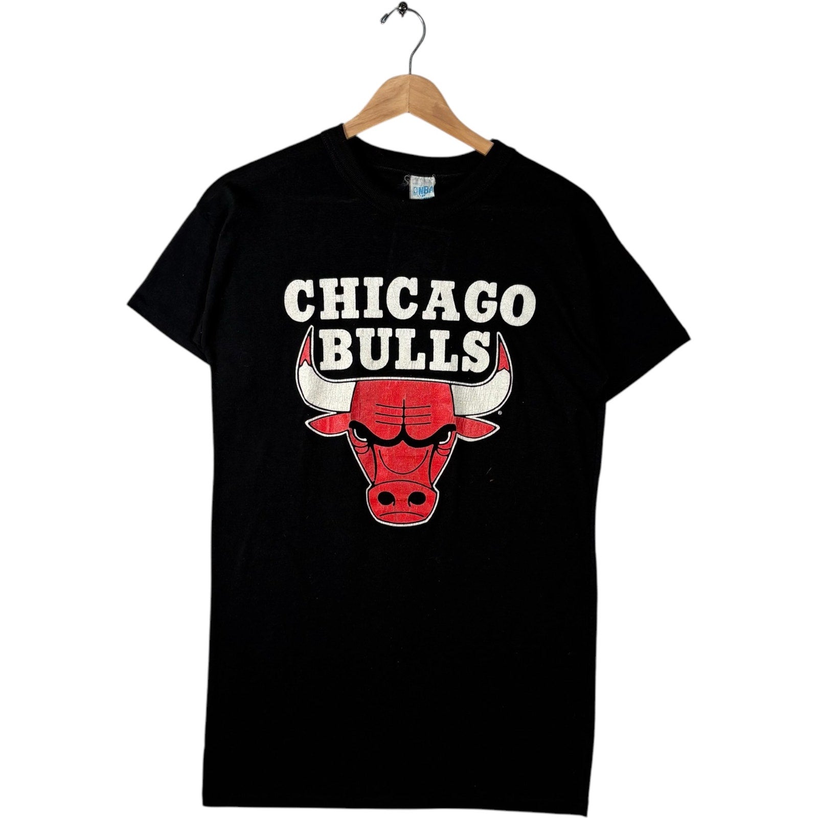 Vintage Youth Chicago Bulls Large Spellout Logo NBA Tee