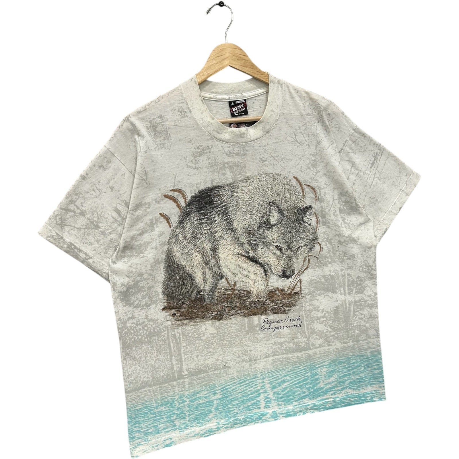 Vintage Pegnea Creek Campground Wolf Tee