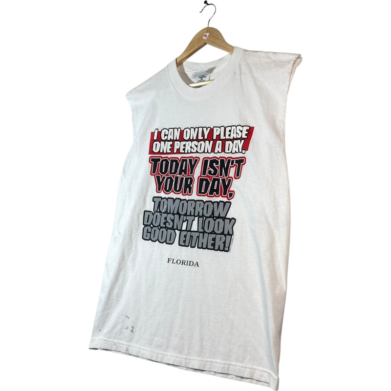 Vintage Gildan Graphic Print Muscle Sleeves Tank Top