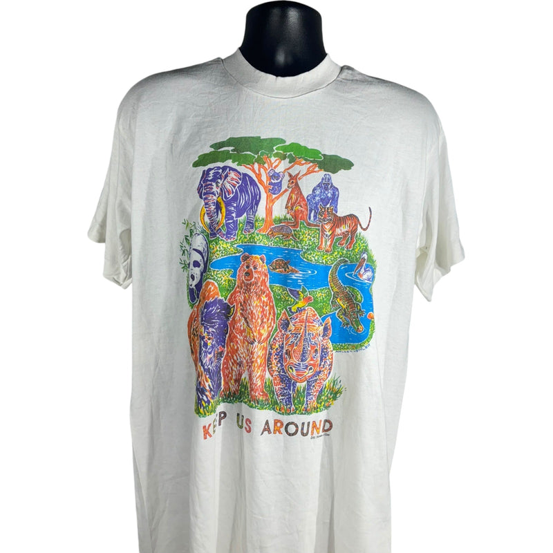 Vintage Human-i-Tees "Keep Us Around" Animal Tee