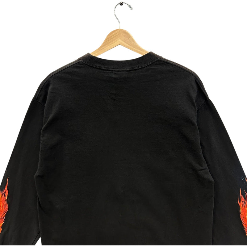 Vintage Y2K Hot Leather Long Sleeve Flame Sleeve Print Tee