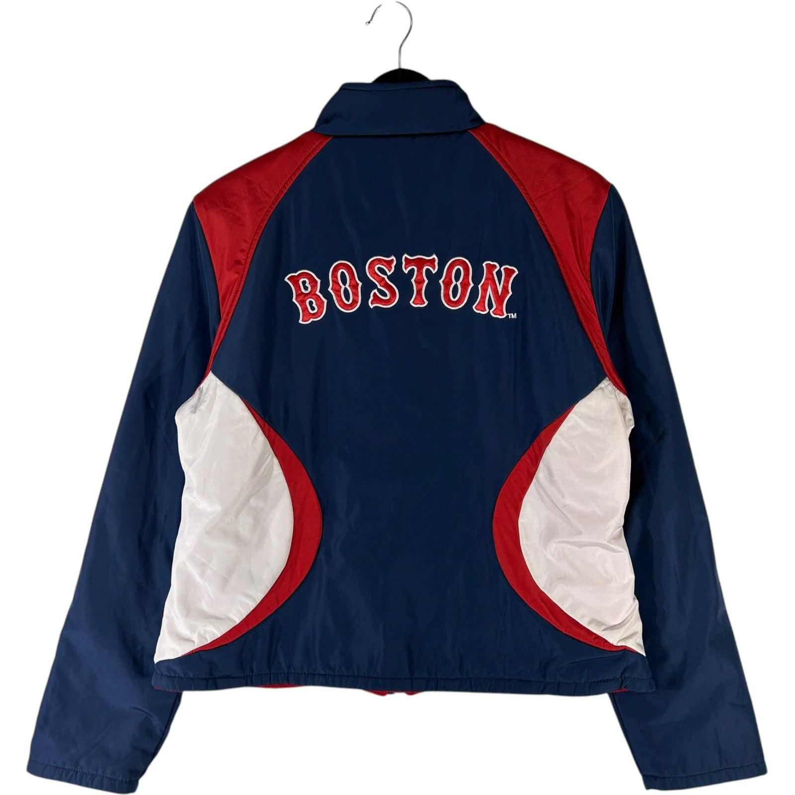 Vintage Womens Boston Red Sox Spellout Logo Bomber Jacket