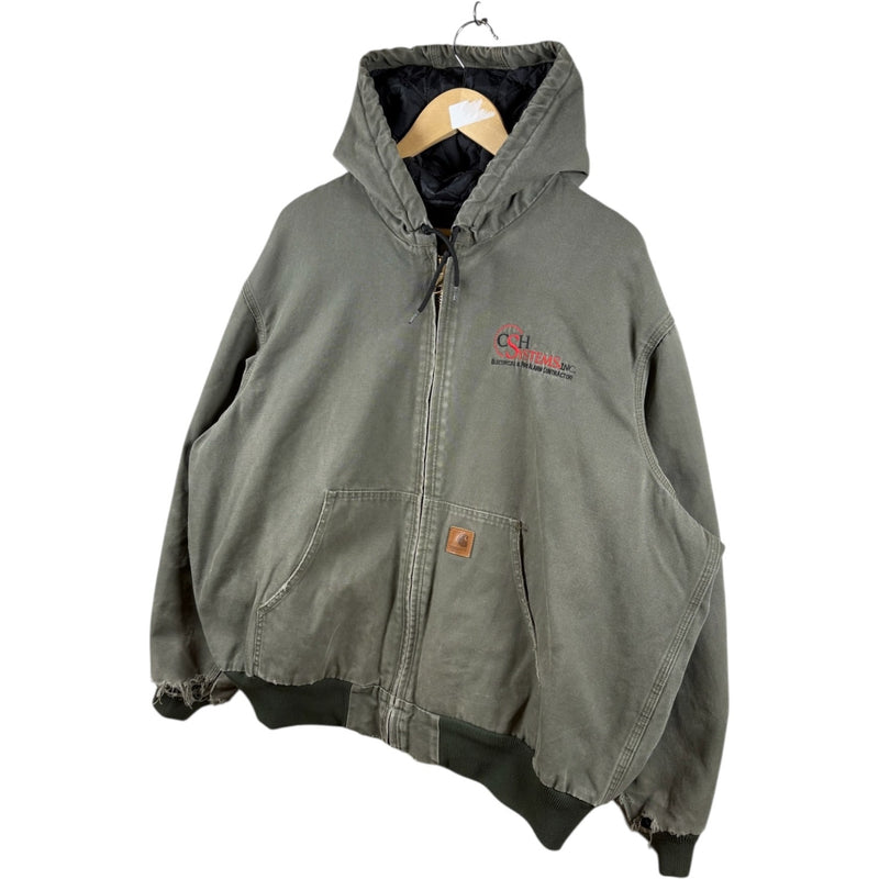 Vintage Carhartt Canvas Full Zip Hooded Workwear Jacket