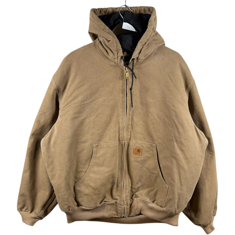 Vintage Carhartt Insulated Active Hoodie Full Zip Workwear Jacket