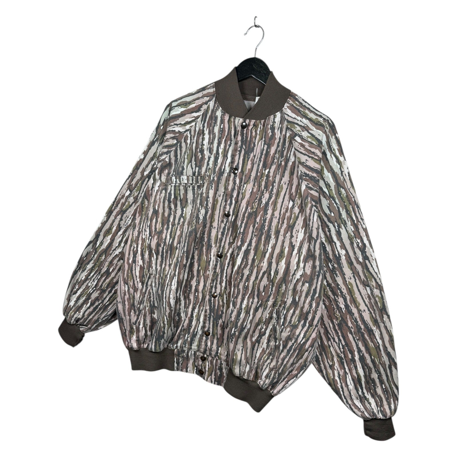 Vintage Tree Bark Camo Bomber Jacket