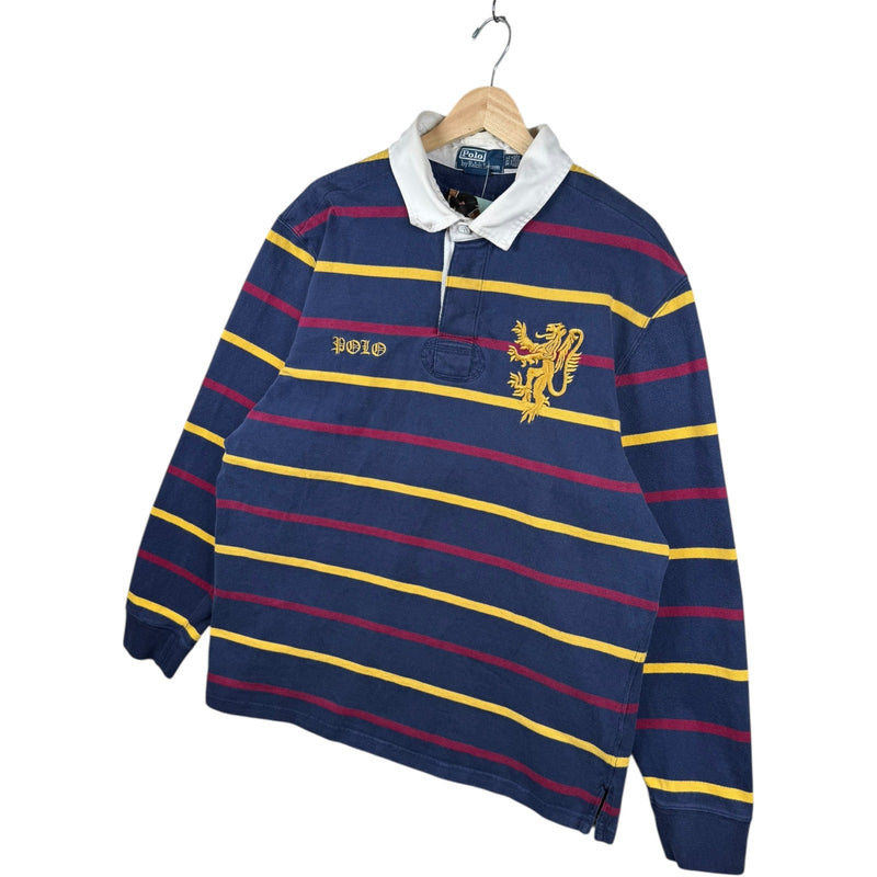 Vintage Polo Ralph Lauren Striped Rugby Long Sleeve Polo