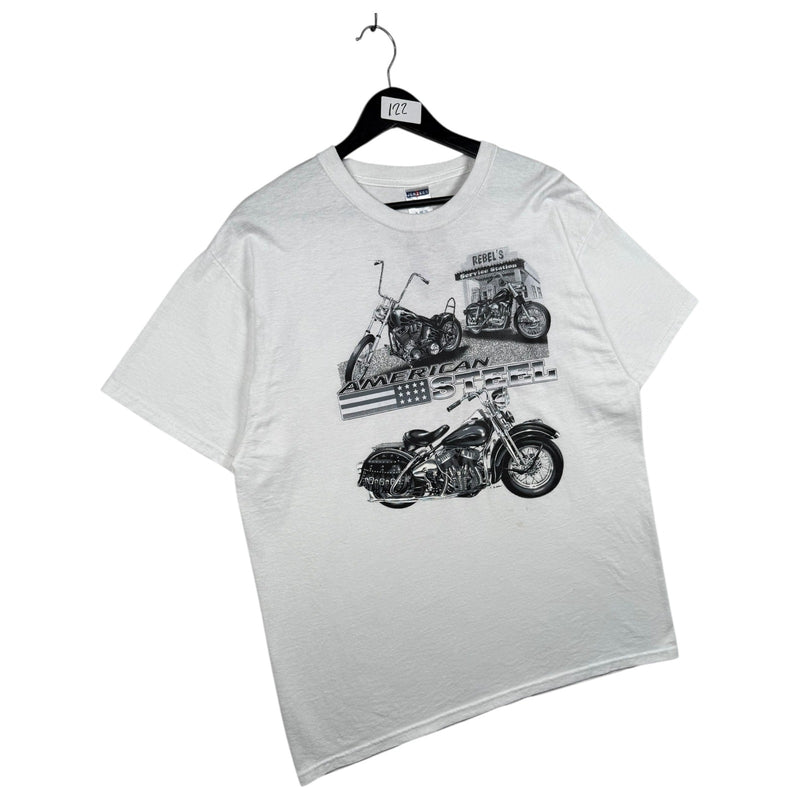 Vintage American Steel Motorcycle Graphic T-Shirt