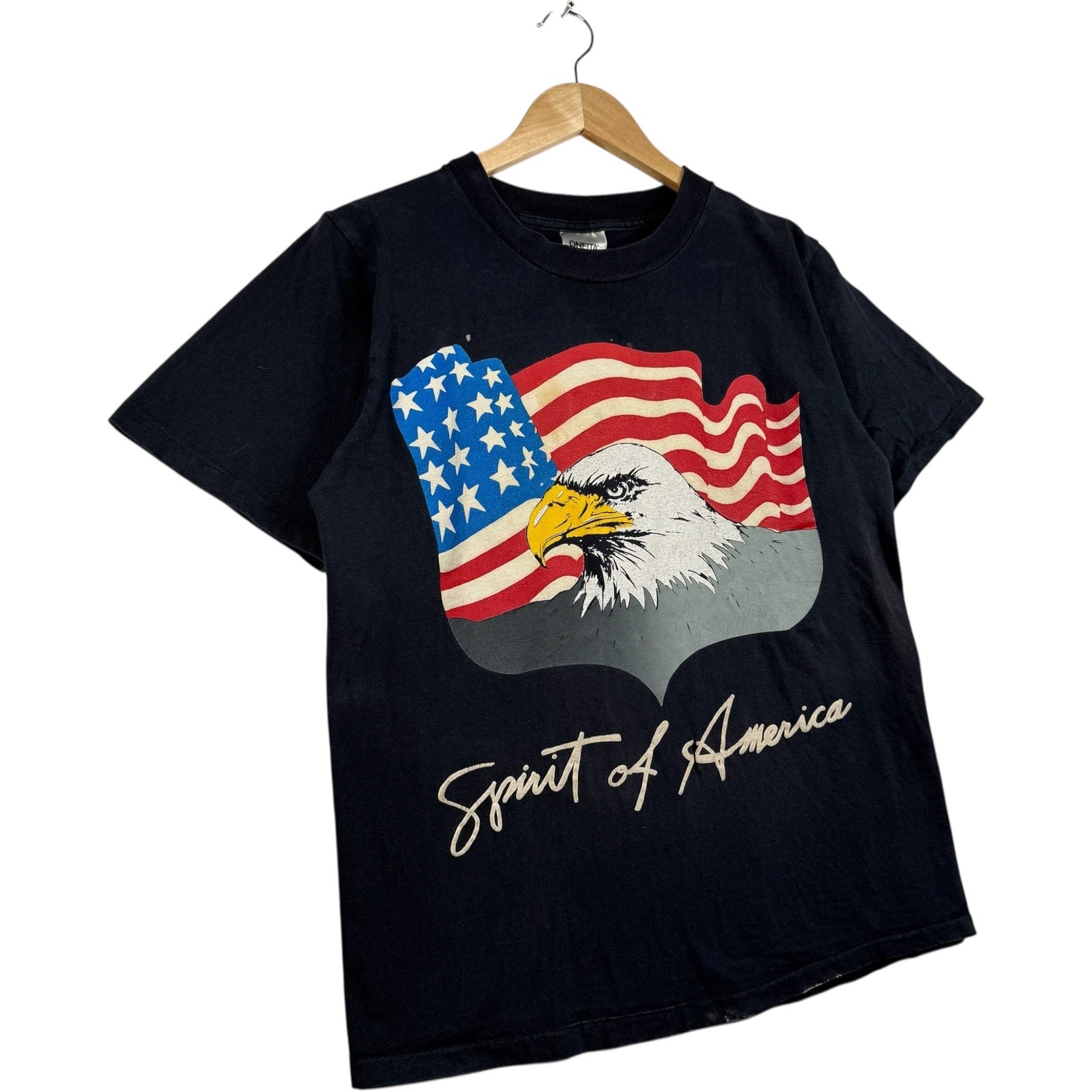 Vintage "Spirit Of America" Bald Eagle America Flag T-Shirt