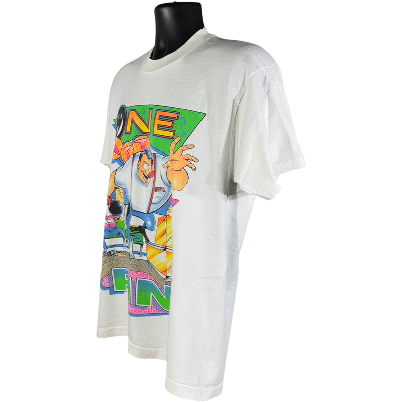 Vintage One Last Pin Bowling Cartoon Art Tee 90s