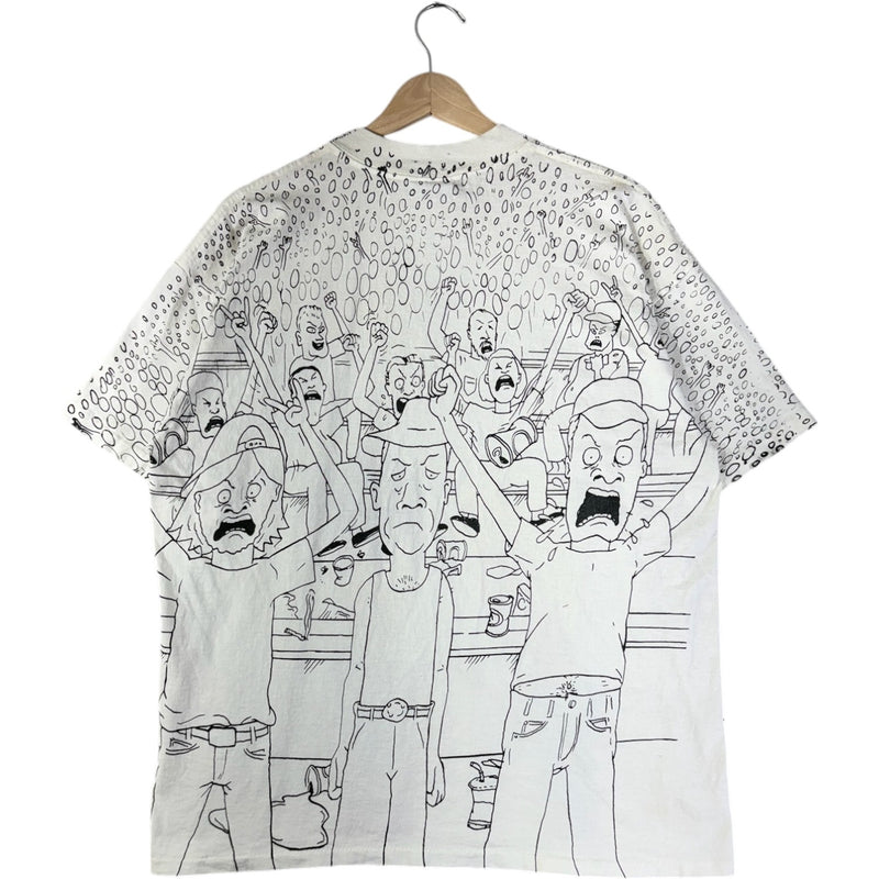 Vintage Beavis and Butt Head All Over Print Graphic T-Shirt