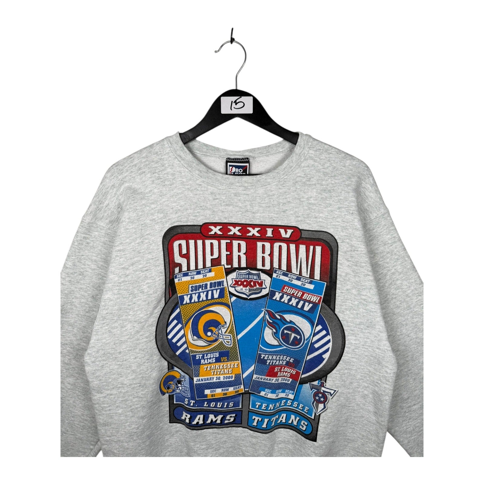 Vintage Super Bowl XXXIV St. Louis Rams vs Tennessee Titans NFL Crewneck