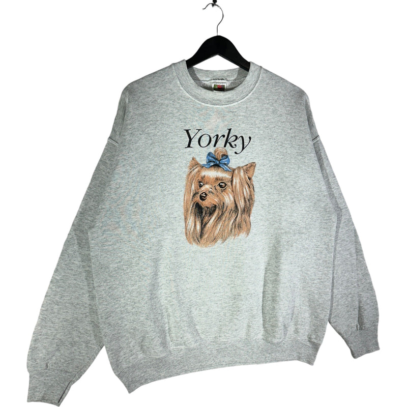 Vintage Yorky Dog Portrait Crewneck