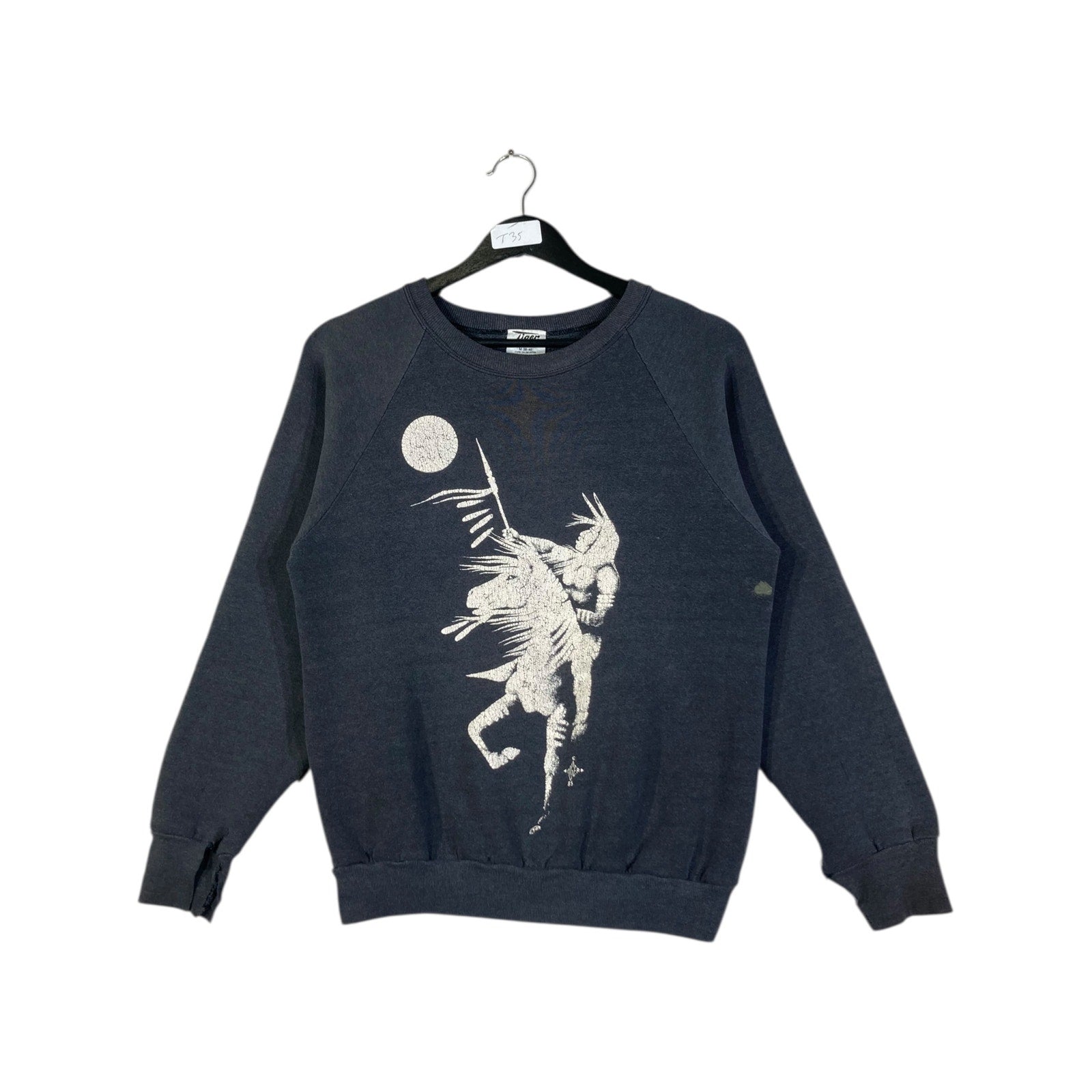 Vintage Graphic Print Pullover Long Sleeve