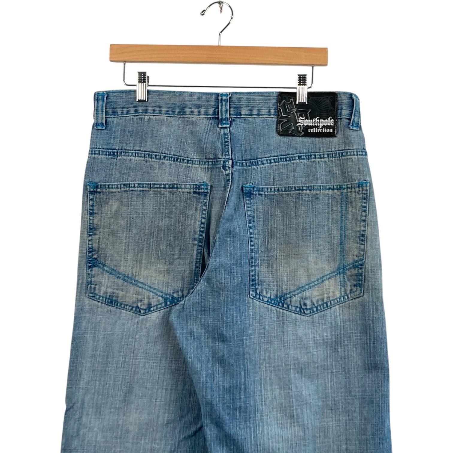 Vintage Southpole Faded Wide Leg Denim Jeans 35 x 30