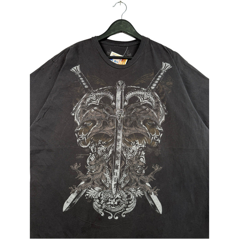 Y2K Sacred Cult Lions & Swords T-Shirt