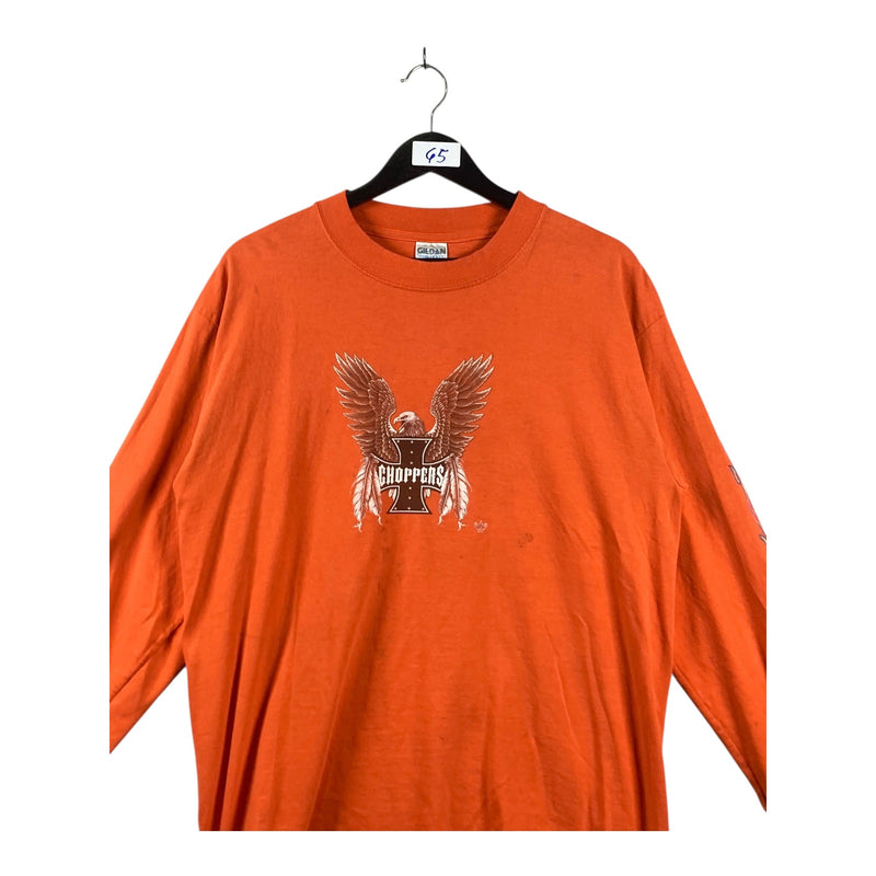 Vintage Choppers Eagle Flames Long Sleeve T-Shirt