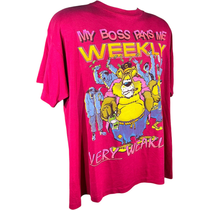 Vintage "Boss Pays Me Weekly" Parody Tee