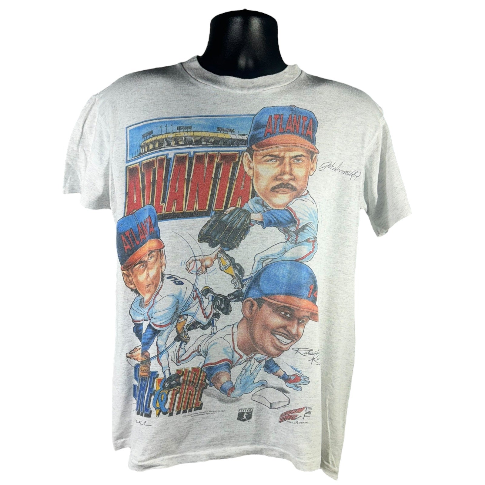 Vintage Atlanta Braves "Smoke & Fire" Caricature Tee