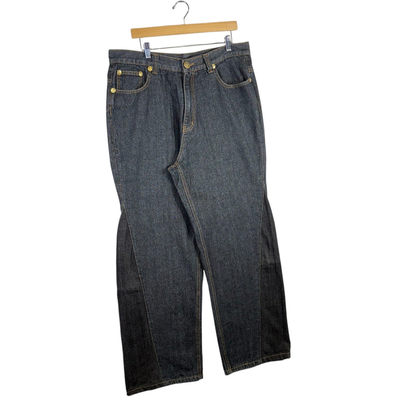 Vintage Cut & Sew Crown Holder Wide Leg Denim Jeans 38 x 31
