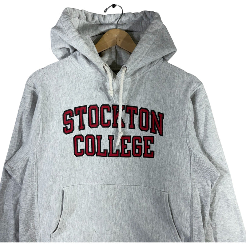 Vintage Stockton College Spellout Reverse Weave Hoodie