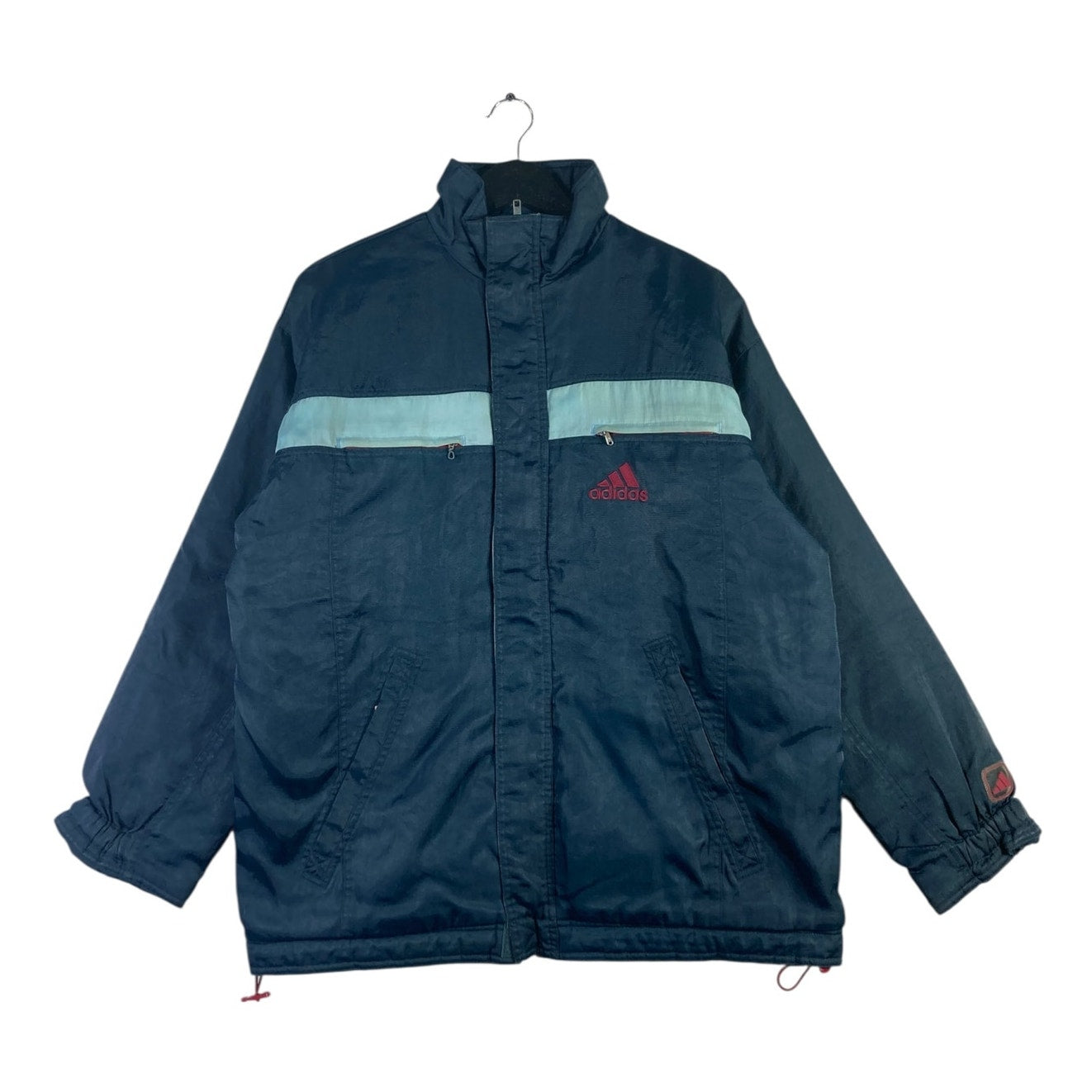 Vintage Adidas Chest Stripe Logo Full Zip Windbreaker