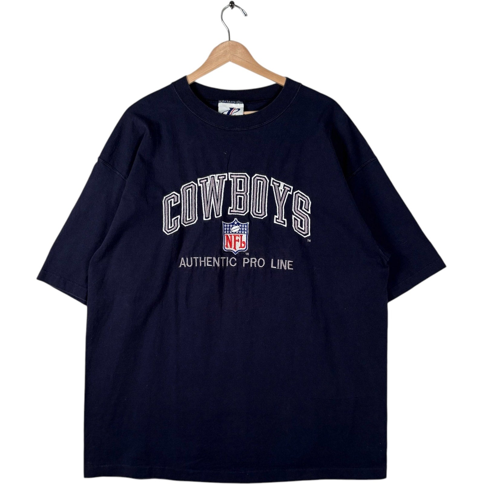 Vintage Dallas Cowboys Embroidered Spellout NFL Tee 90s