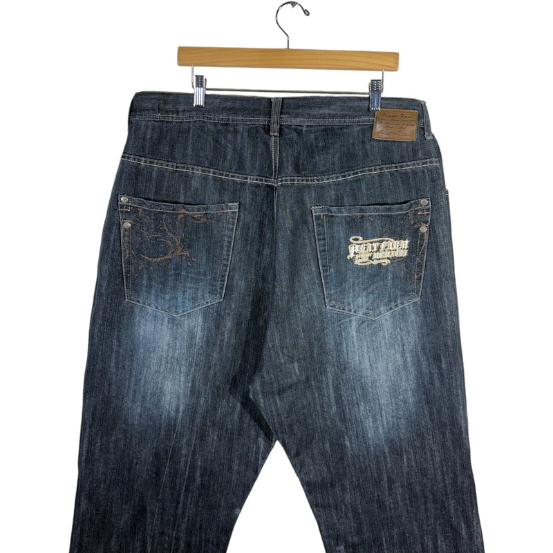 Vintage Phat Farm Straight Leg Embroidered Denim Jeans 39 x 30
