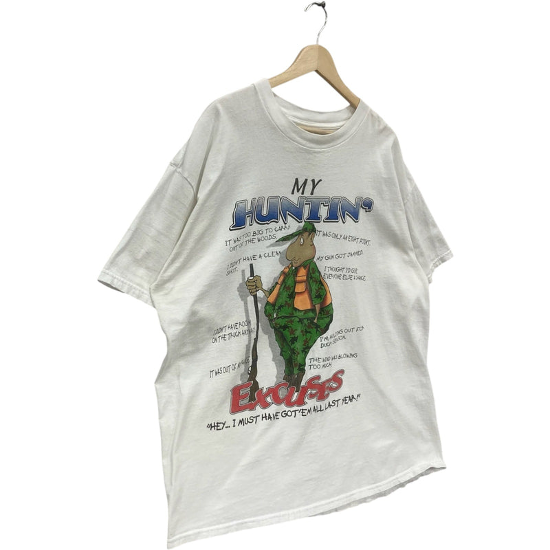 Vintage "My Huntin' Excuses" Cartoon Humor Tee