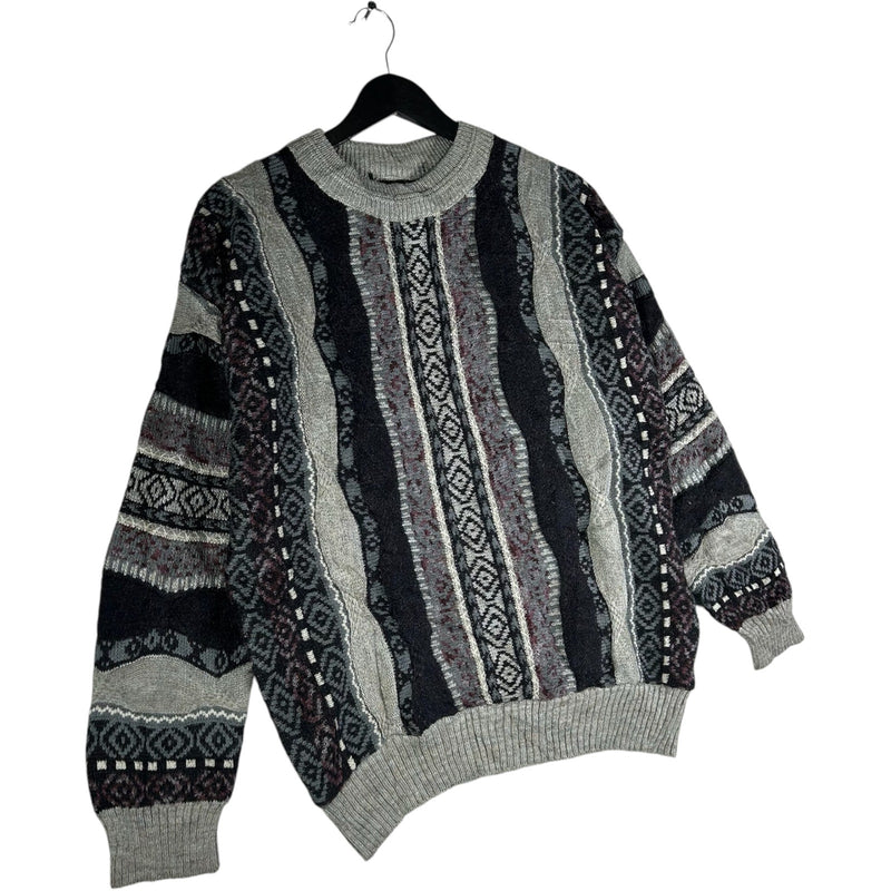 Vintage 3D Knit Patterned Pullover Sweater