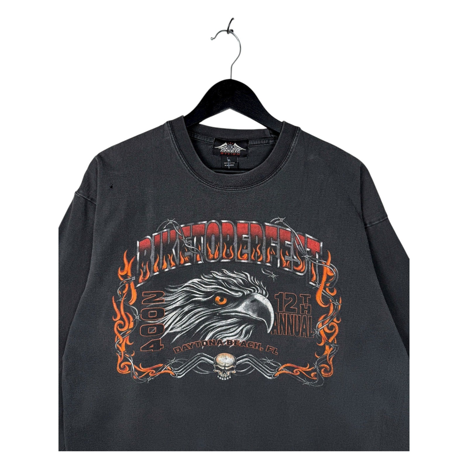 Vintage Biketoberfest Daytona Beach Eagle Long Sleeve T-Shirt