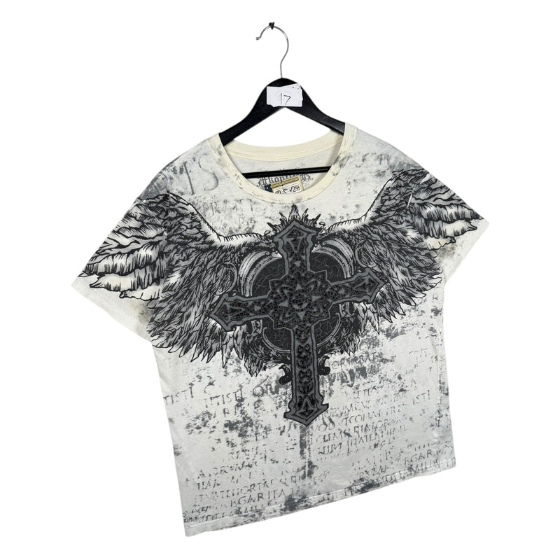 Vintage Affliction Style Winged Cross T-Shirt