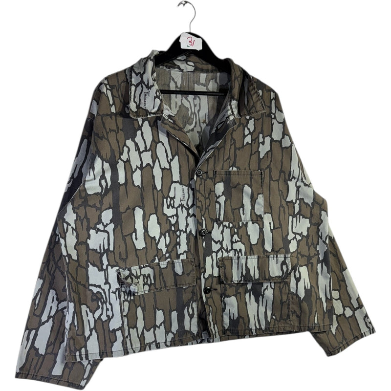 Vintage Tree Bark Camo Long Sleeve Button Up Jacket
