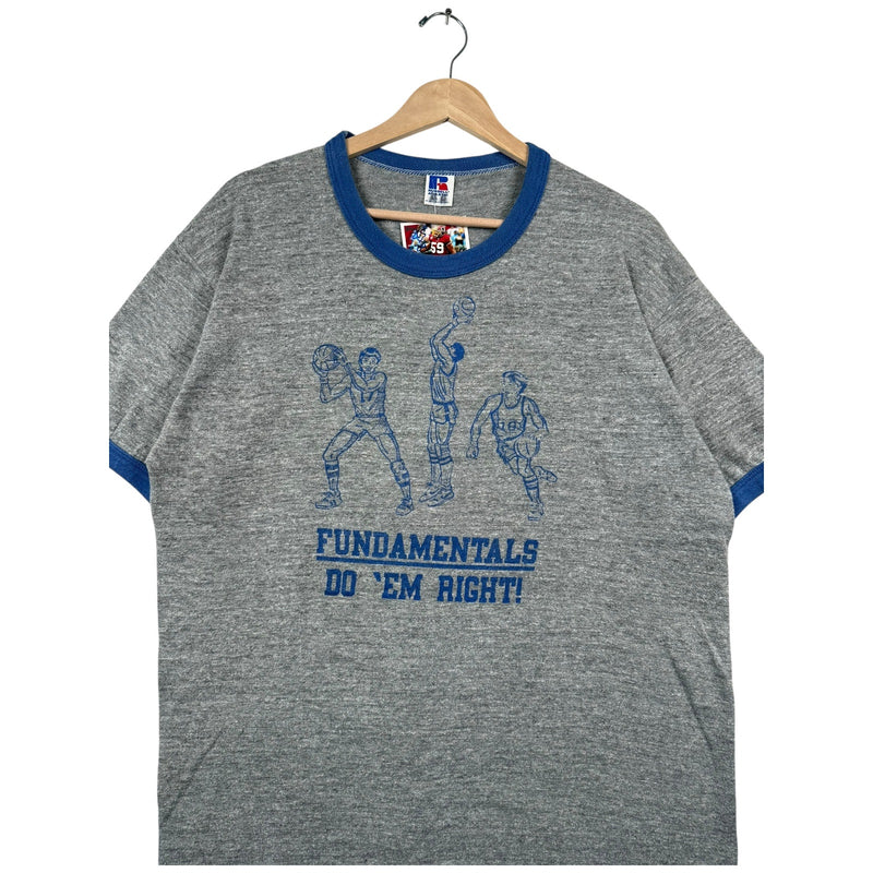 Vintage Russell Athletic Basketball Fundamentals Ringer T-Shirt