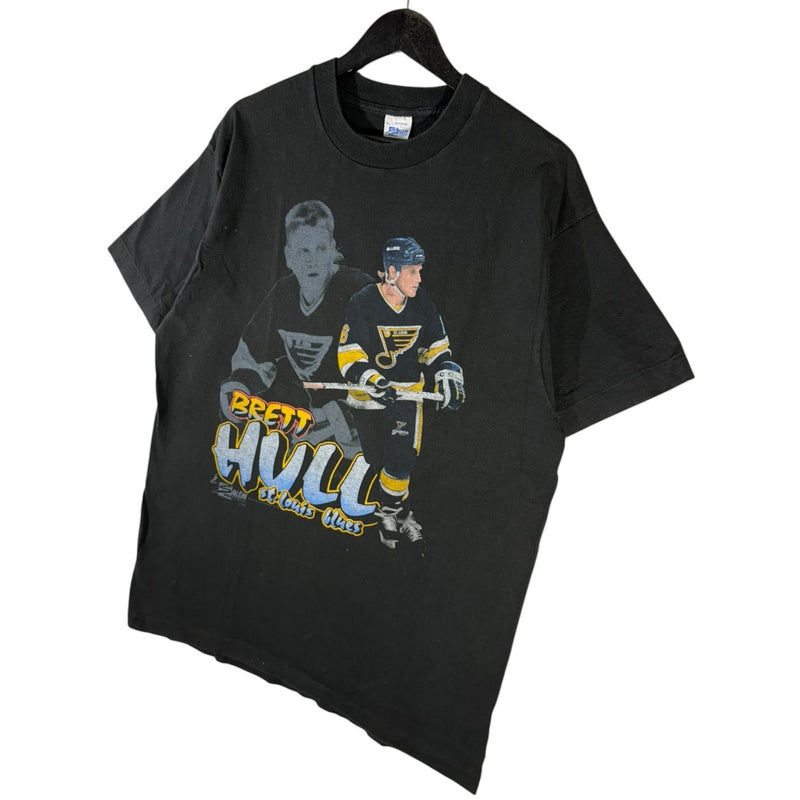 Vintage St. Louis Jazz Brett Hull NHL Player T-Shirt 90s