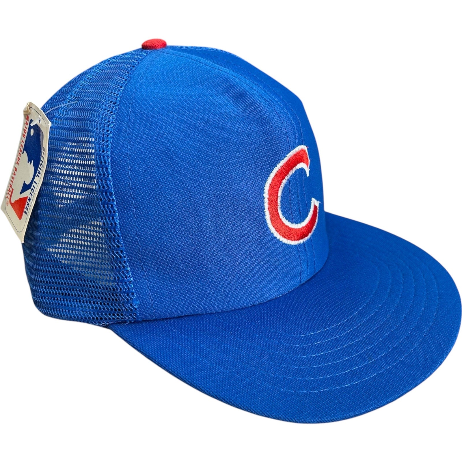 Vintage NWT Chicago Cubs Logo MLB Snapback Trucker Hat