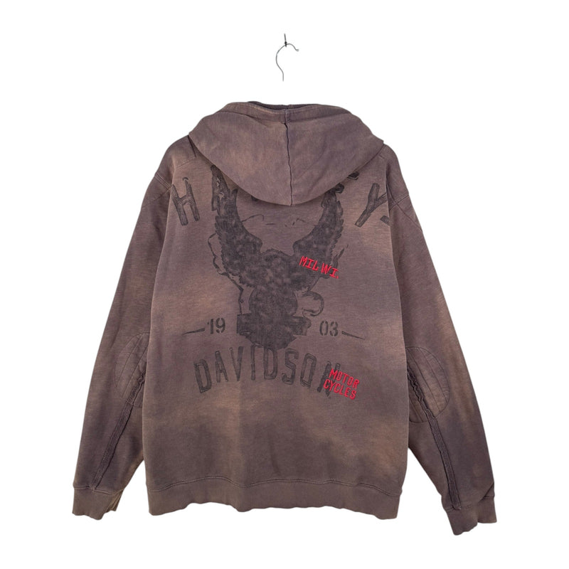 Vintage Harley Davidson Washed Full Zip Hoodie