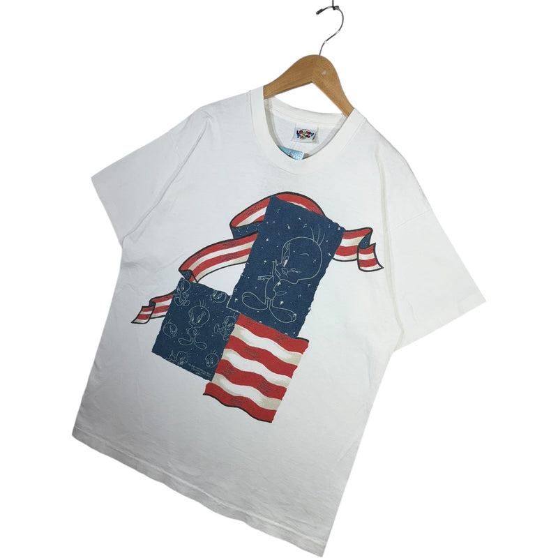 Vintage Looney Tunes Tweety Bird USA Flag T-Shirt