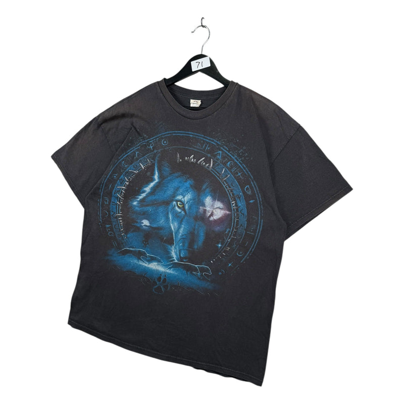 Vintage Wolf Graphic Print T-Shirt