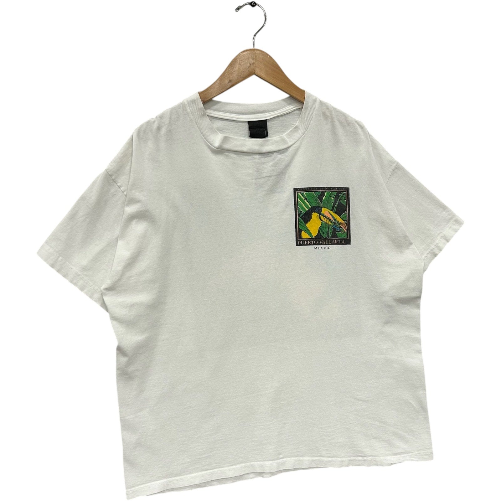 Vintage Puerto Vallarta Mexico Toucan Bird Double Sided Souvenir Tee