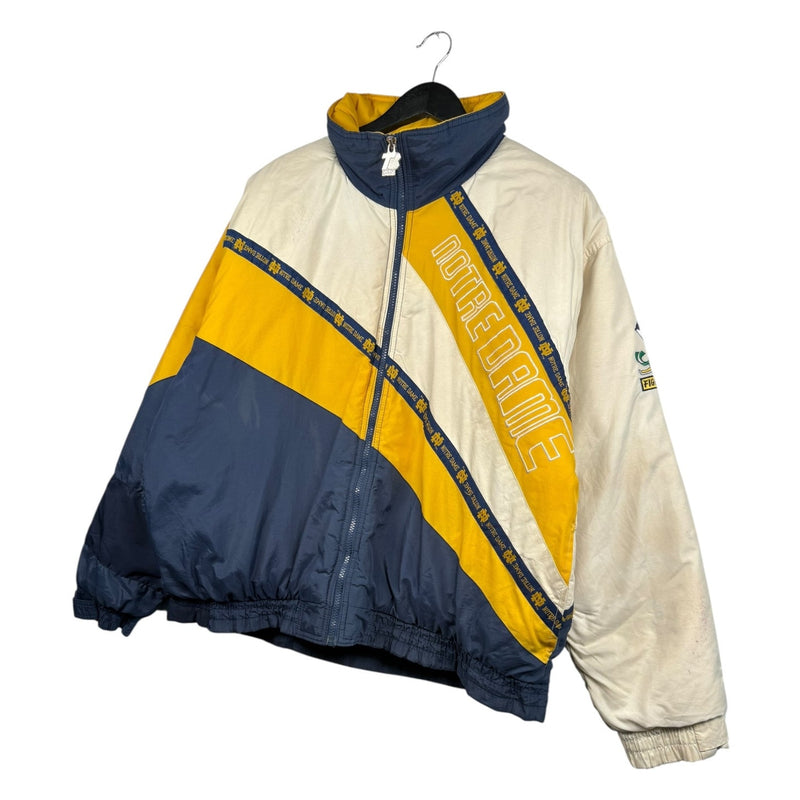 Vintage Notre Dame Colorblock Full Zip Bomber Jacket 90s