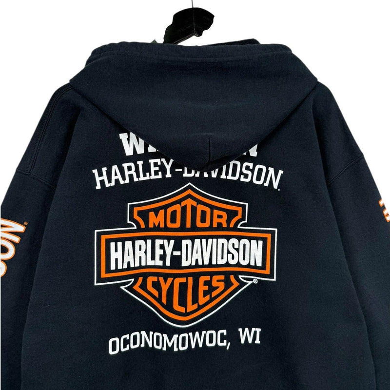 Vintage Harley Davidson Bar & Shield Zip Up Hoodie