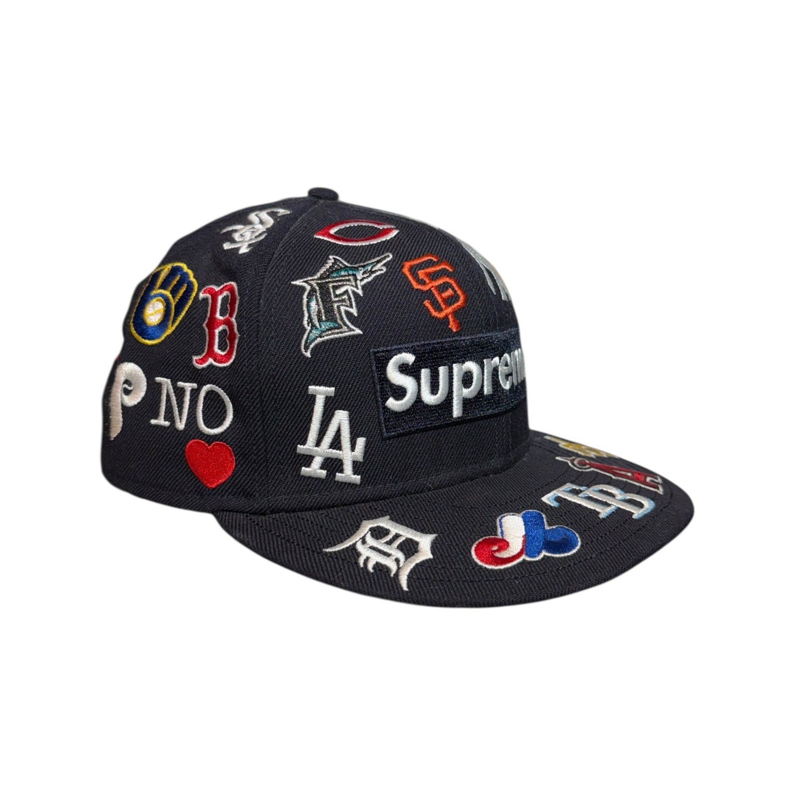 Vintage Supreme x New Era MLB Team Logos Fitted Hat