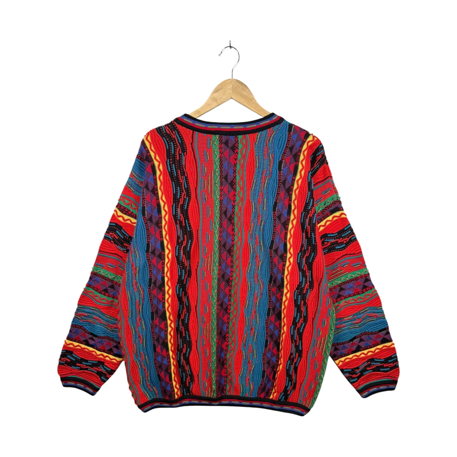 Vintage Tundra Coogi Style Knit V-Neck Sweatshirt
