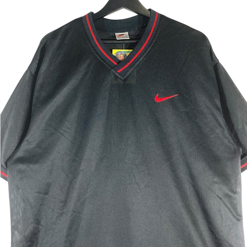 Vintage Nike Swoosh V Neck Jersey Large