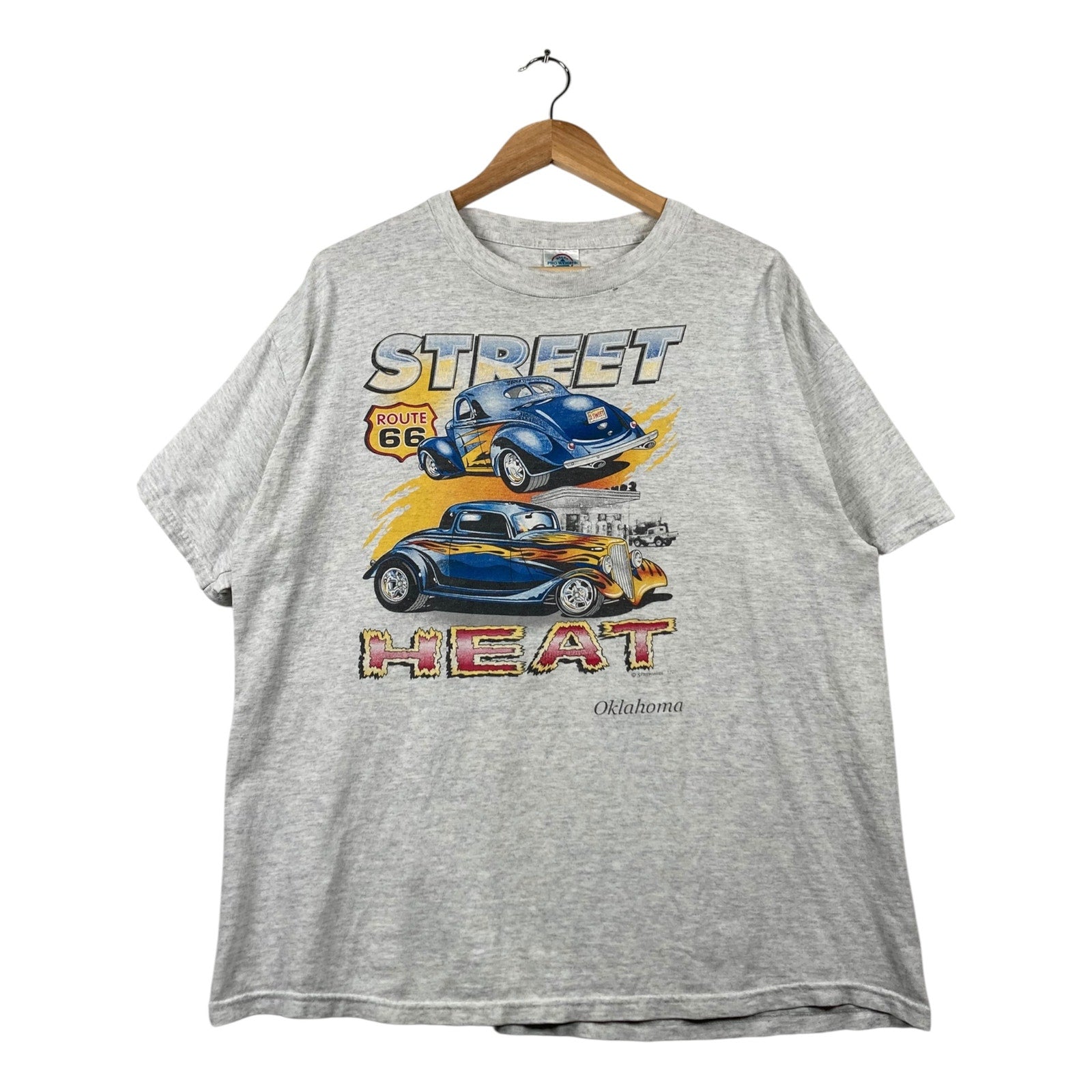 Vintage Route 66 Street Heat Oklahoma Hot Rod Graphic T-Shirt