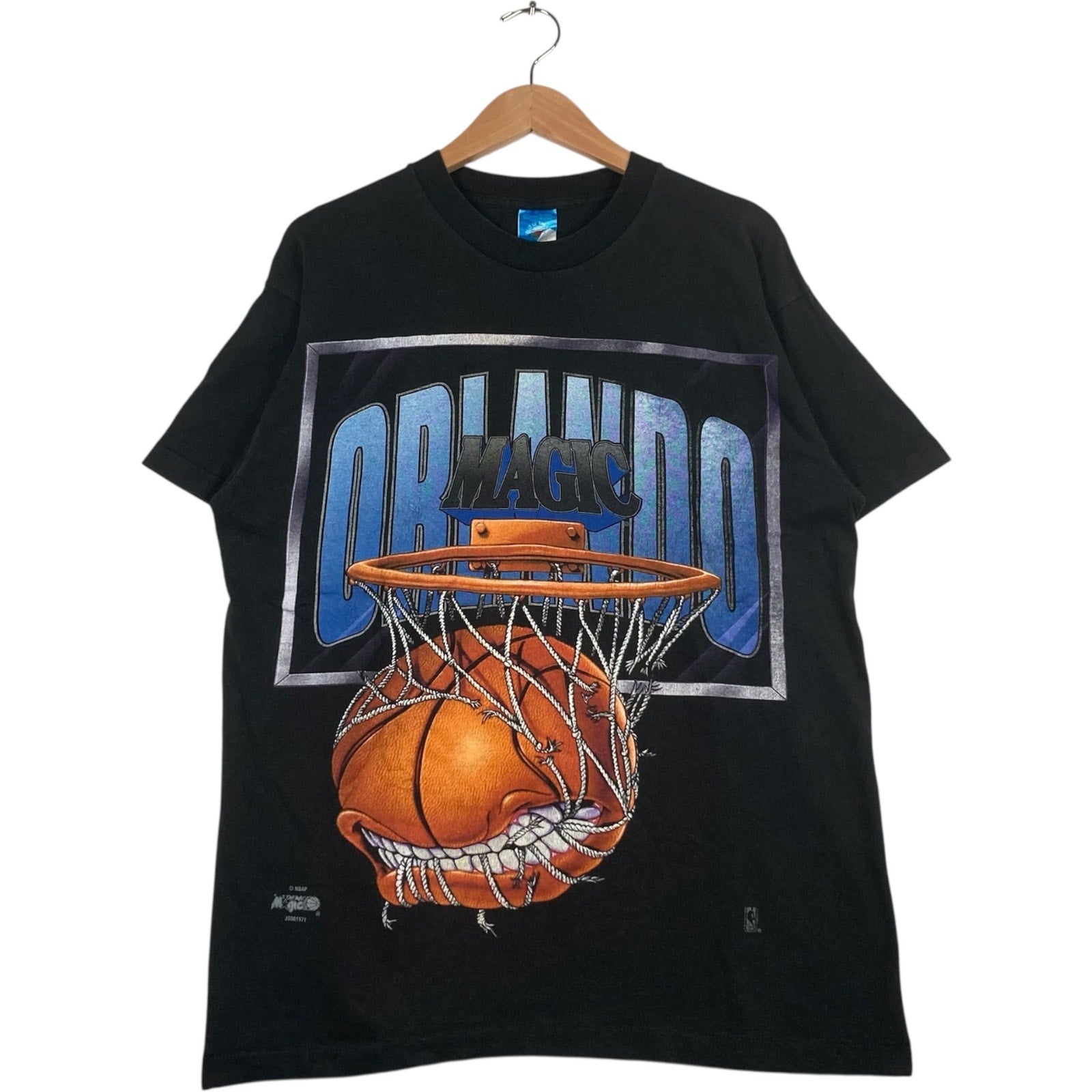 Vintage 90s Orlando Magic Basketball "Biting The Net" Tee