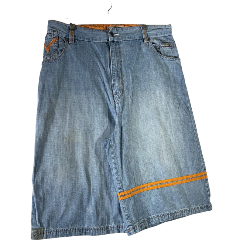 Vintage Platinum Edge Wide Leg Denim Shorts 38
