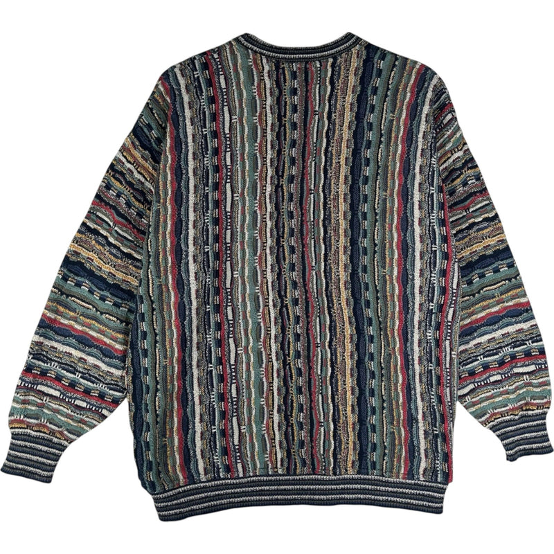 Vintage 3D Knit Striped Sweater